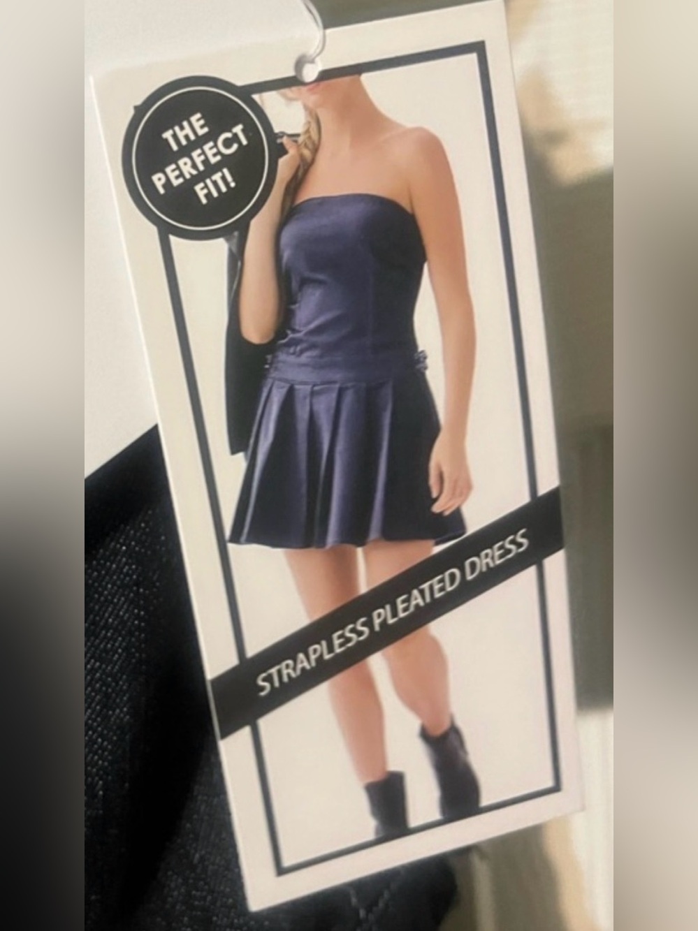 love, Fire NWT denim Strapless Pleated Mini Dress size large